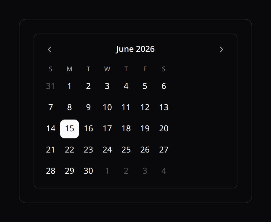 Date picker calendar