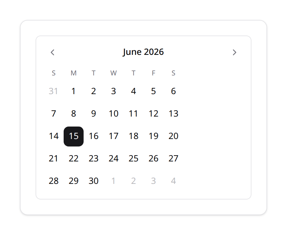 Date picker calendar