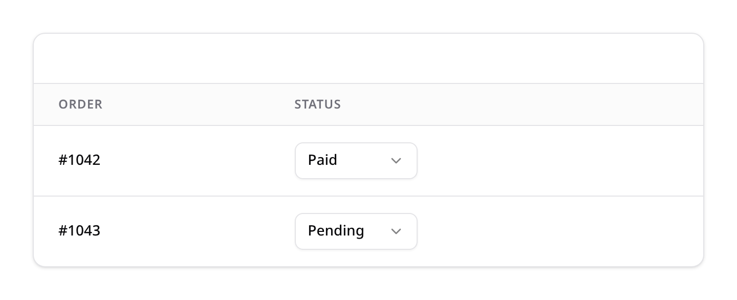 SelectColumn: inline dropdown editing
