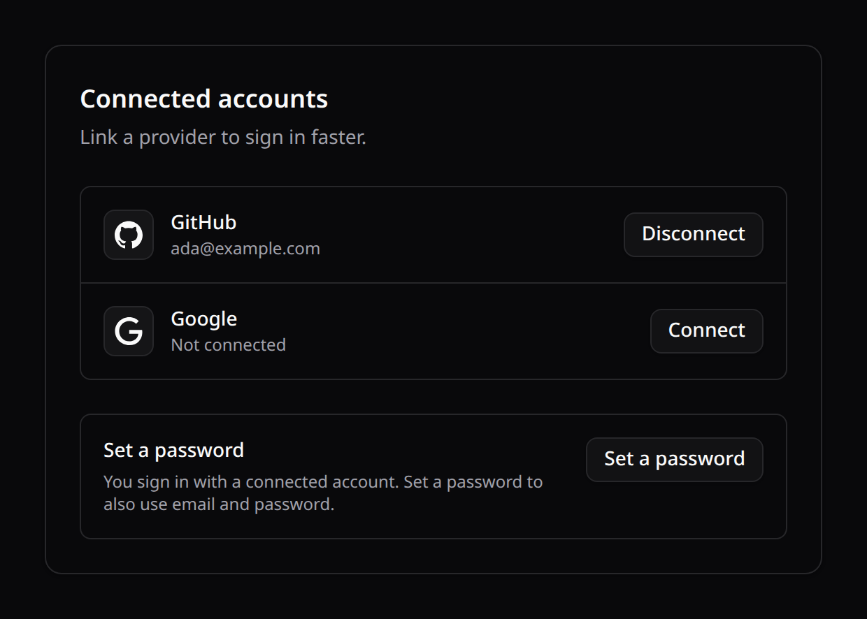Connected accounts manager