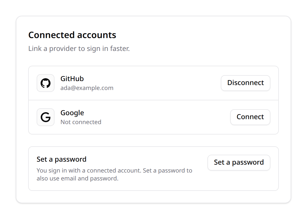 Connected accounts manager