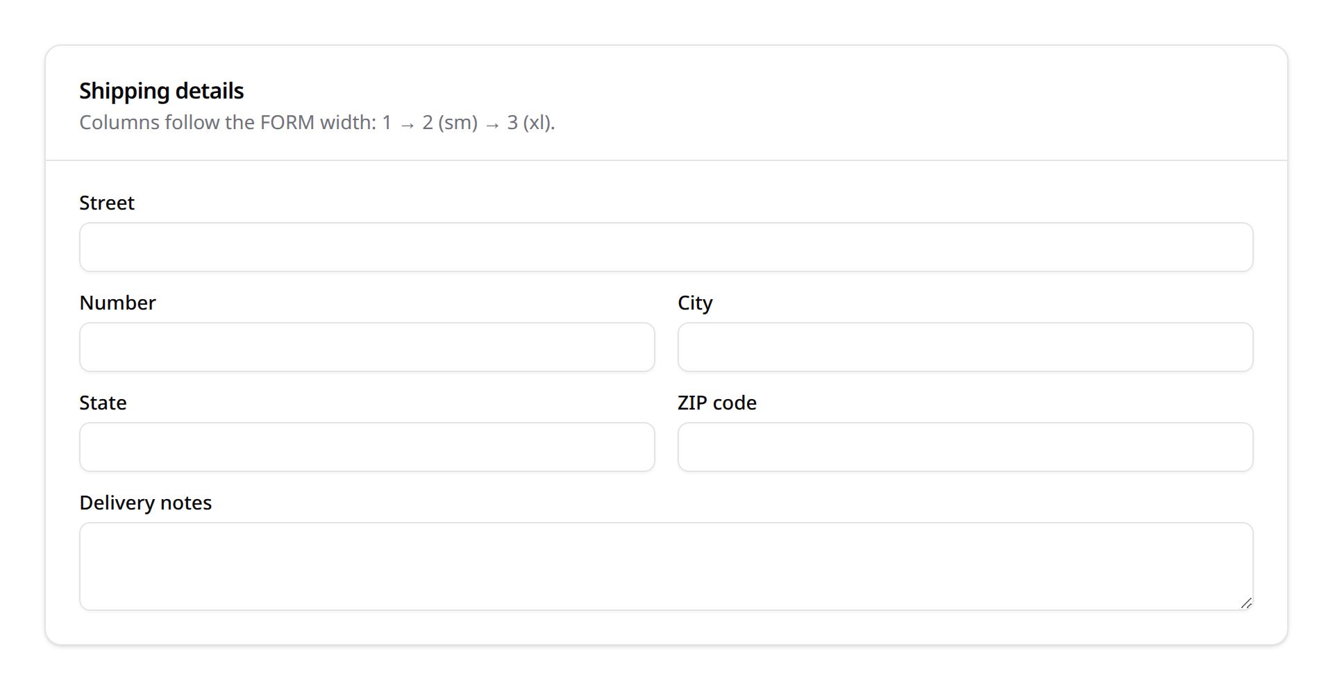 Responsive form columns