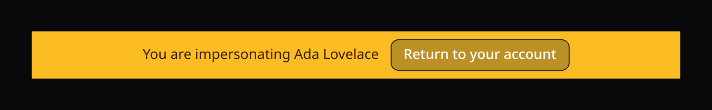 Impersonation banner