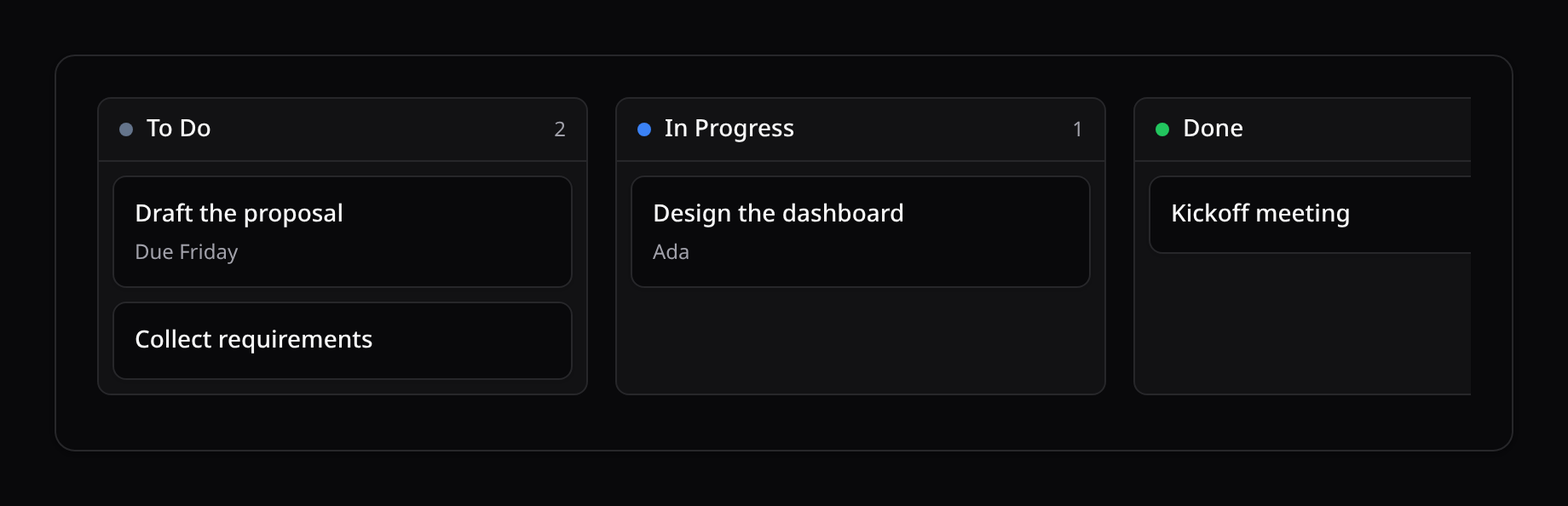 Kanban board