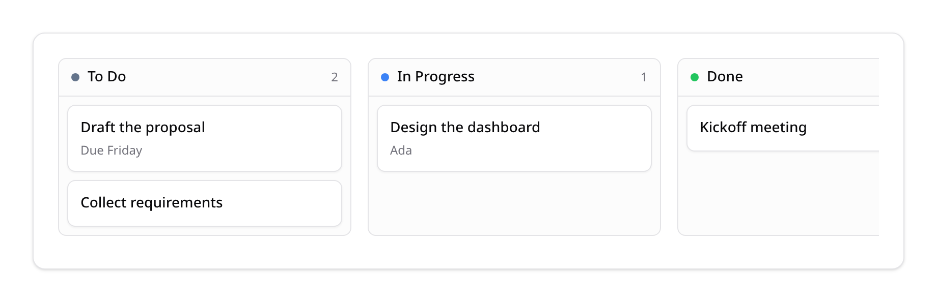 Kanban board