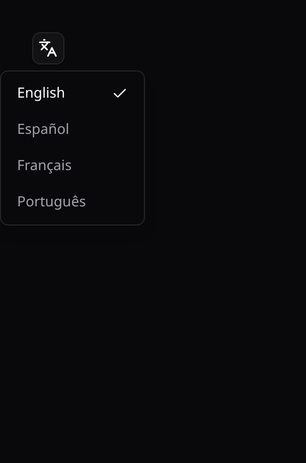 Language switcher dropdown