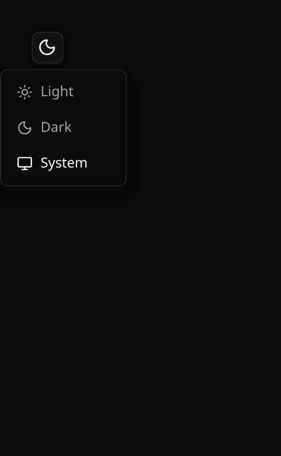 Dark-mode toggle dropdown