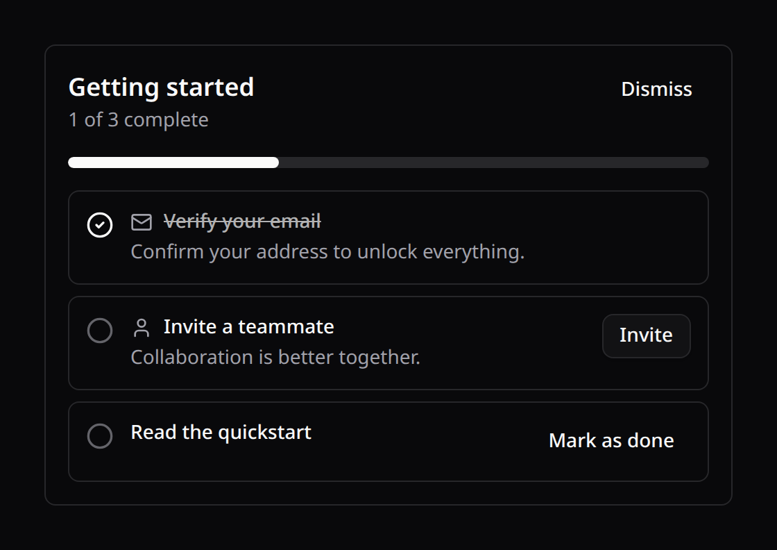 Onboarding checklist