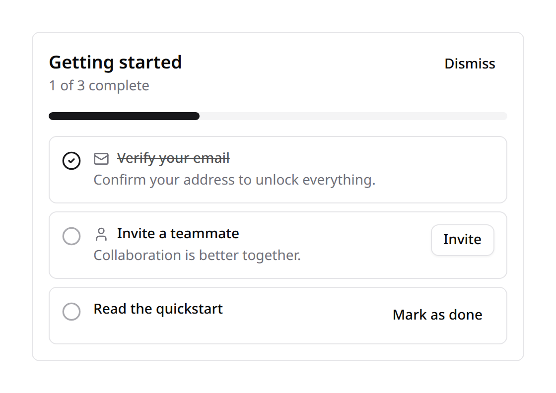 Onboarding checklist