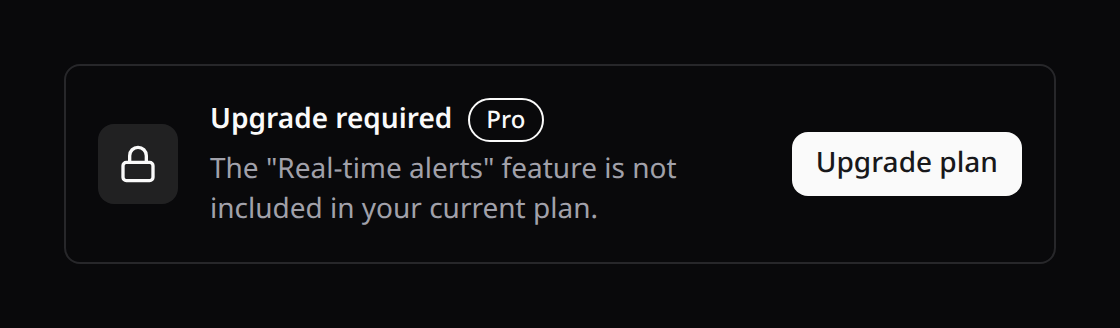 Plan lock — upsell banner