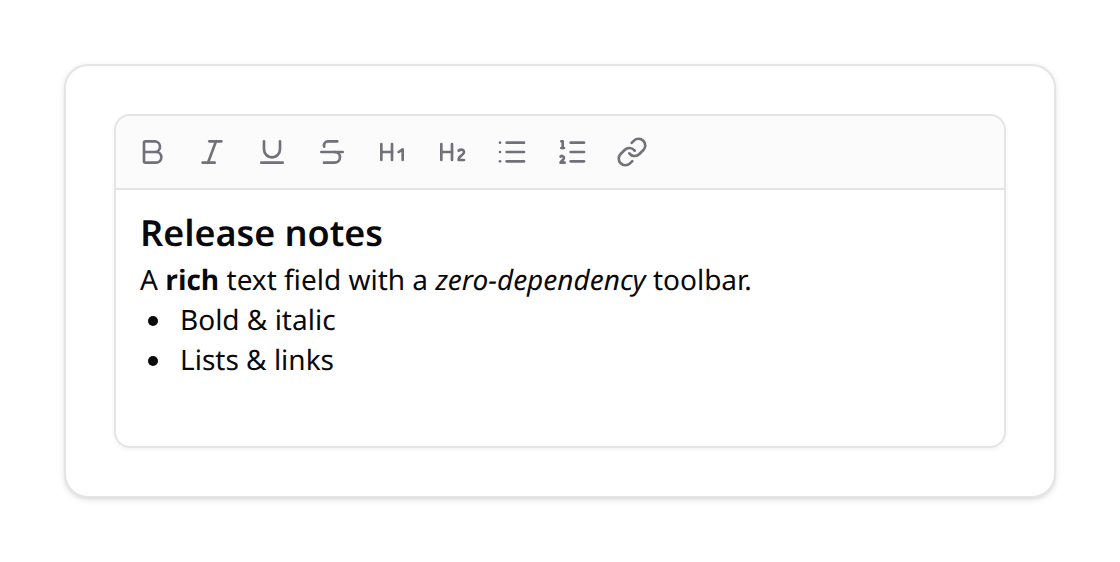Rich editor — basic driver