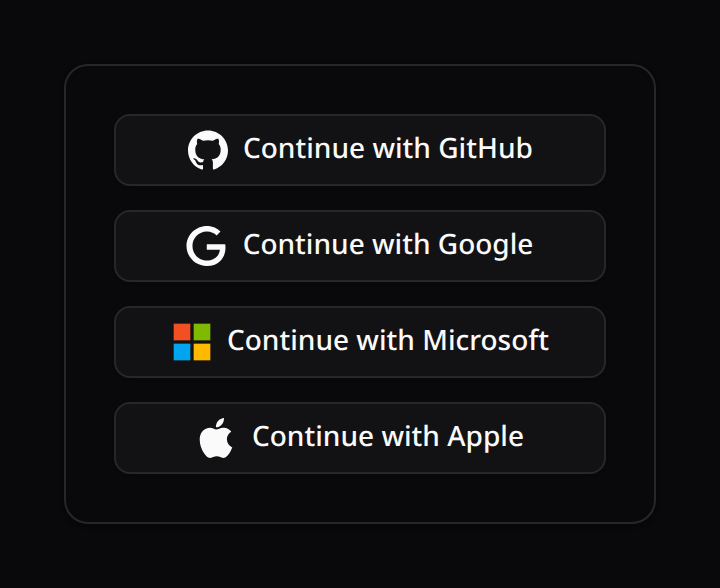 Social auth login buttons