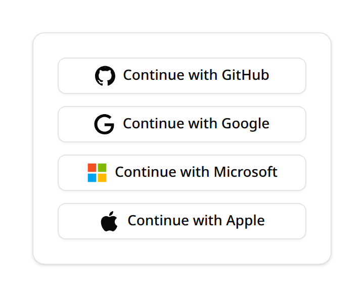 Social auth login buttons