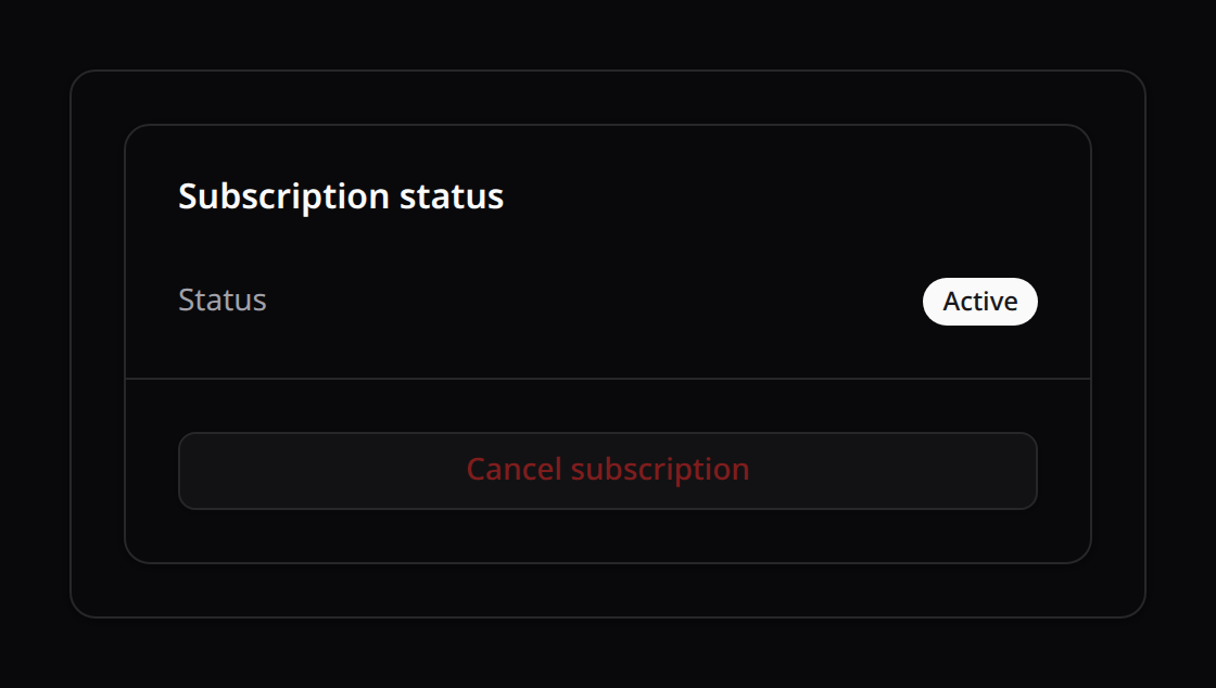 Subscription status